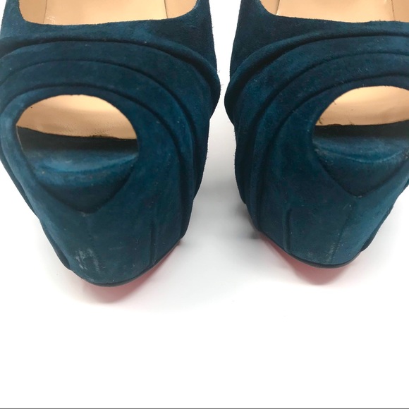 Christian Louboutin Drapesse Suede Platform Heels - Picture 3 of 8